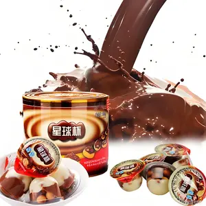 Planet Cup 390g Bulk Pack - 26 Individual Cups | Creamy Chocolate & Milk Duo Sauce with Super Crunchy Biscuit Balls | Includes Mini Spoons | Mess-Free Childhood Nostalgia Snack cookie kawaii Cookies