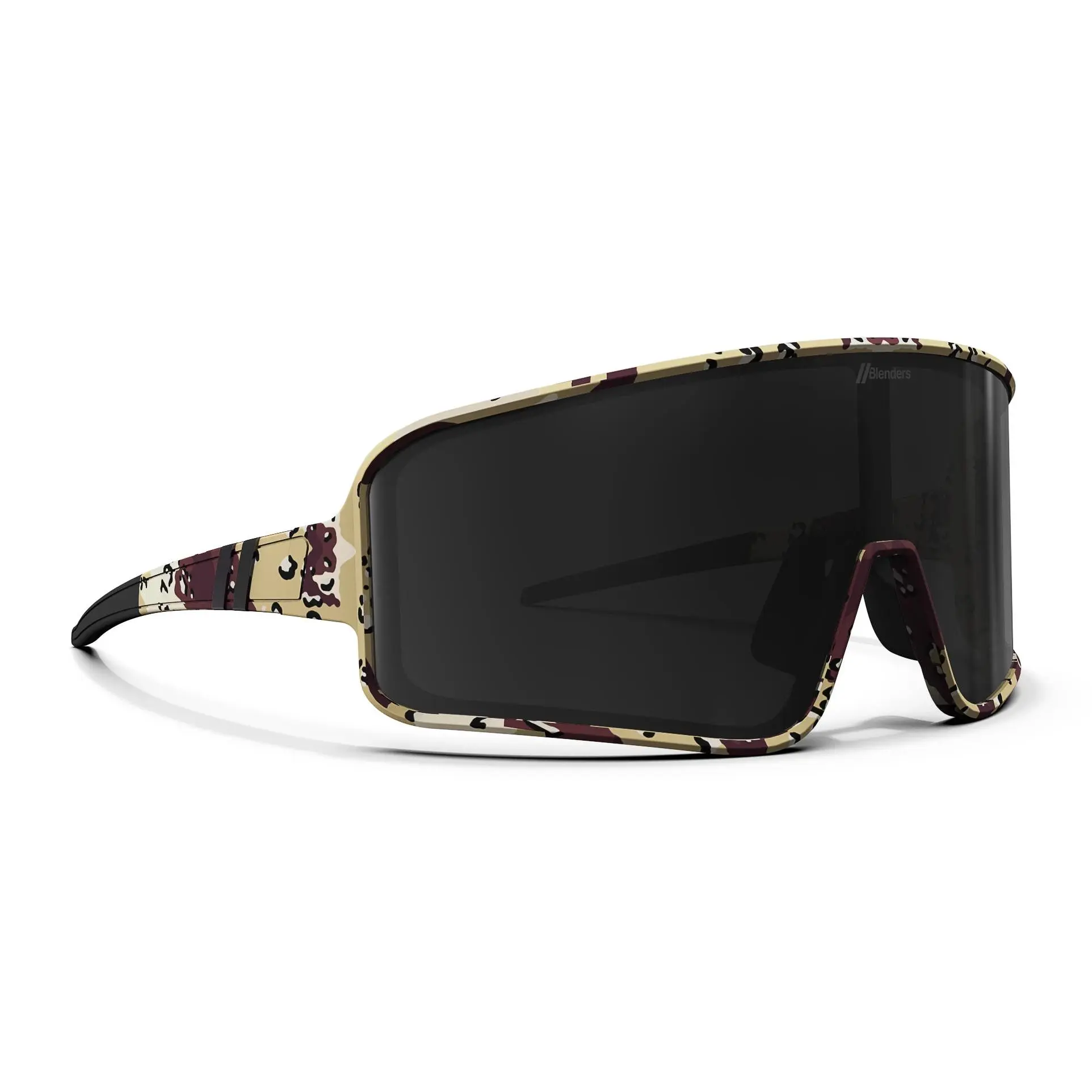 Eclipse Desert Camo Shield Sunglasses | Blenders Eyewear – Desert Camo Frame with Smoke/Black Shield Lens, 100% UV Protection, Sport Wraparound Style, Small–Medium Fit