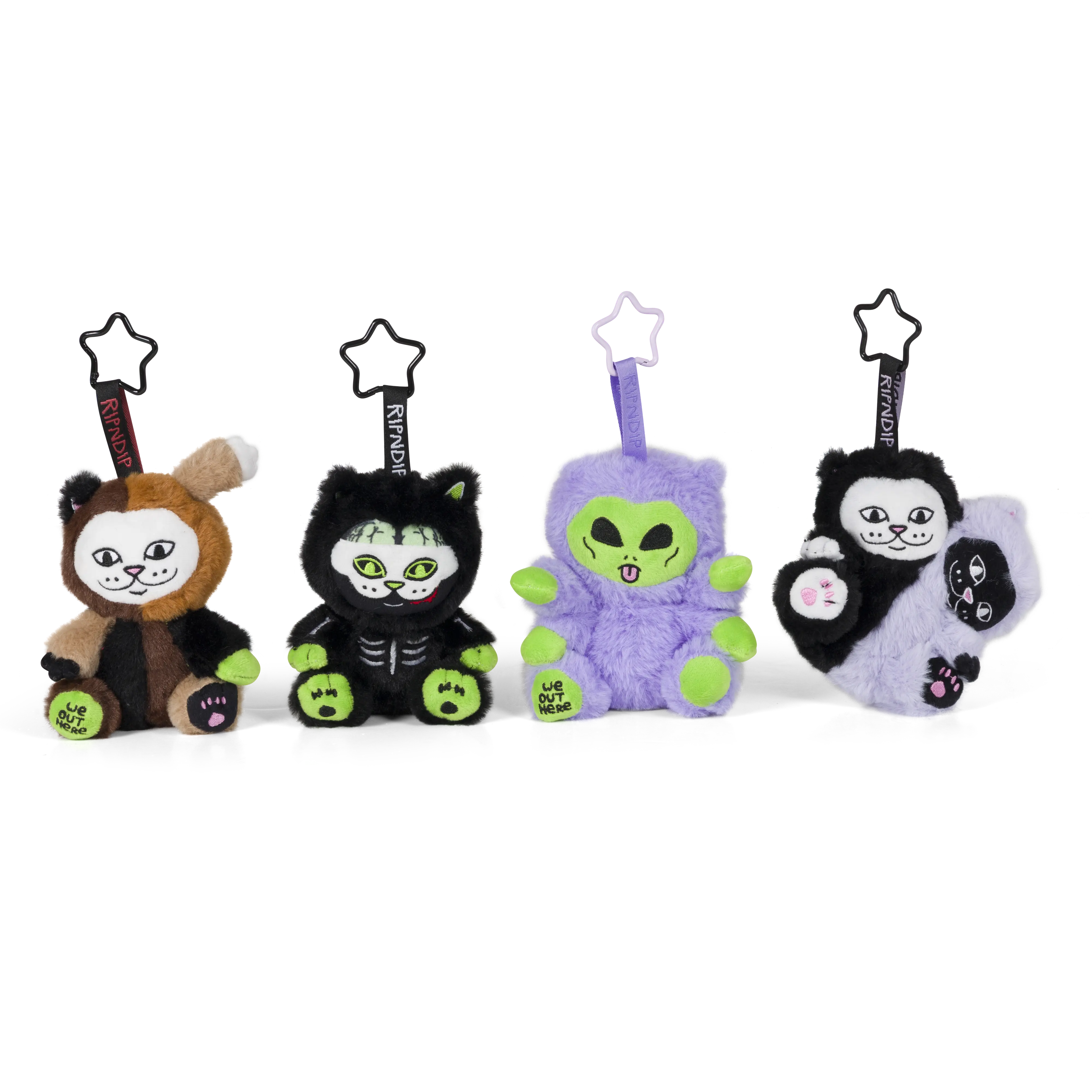 RIPNDIP Freakiee Faces Nermiee Assorted Mystery Blind Bags - 4-Pack Keychain Surprise Collectibles, Cool Keychains, Whimsical Unique Geek Gifts for Adults, $22.22 Per Bag, Gifts Adults