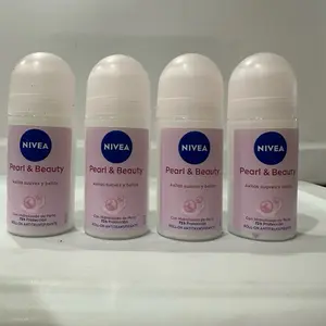 Nivea Pearl and Beauty Set of 4 Roll-On Antiperspirant 3en1- 72hr Protection 50ml Each All Body Deodorant