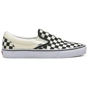 Vans Men's Classic Slip‑On Canvas Sneakers, Black / White Checkerboard, VN000EYEBWW