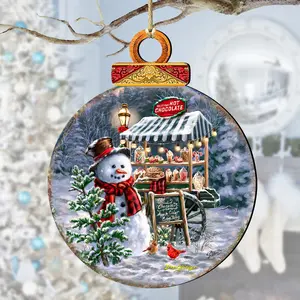 Designocracy 8611087-DG 5 x 5.5 x 0.25 in. Hot Chocolate Stand Frosty Fun Wooden Christmas Santa Snowman Decor Ornaments