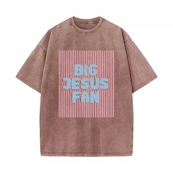 Unisex Big Jesus Fan Unisex Washed T-Shirt Plus Size Shirt Cotton vet tech gift