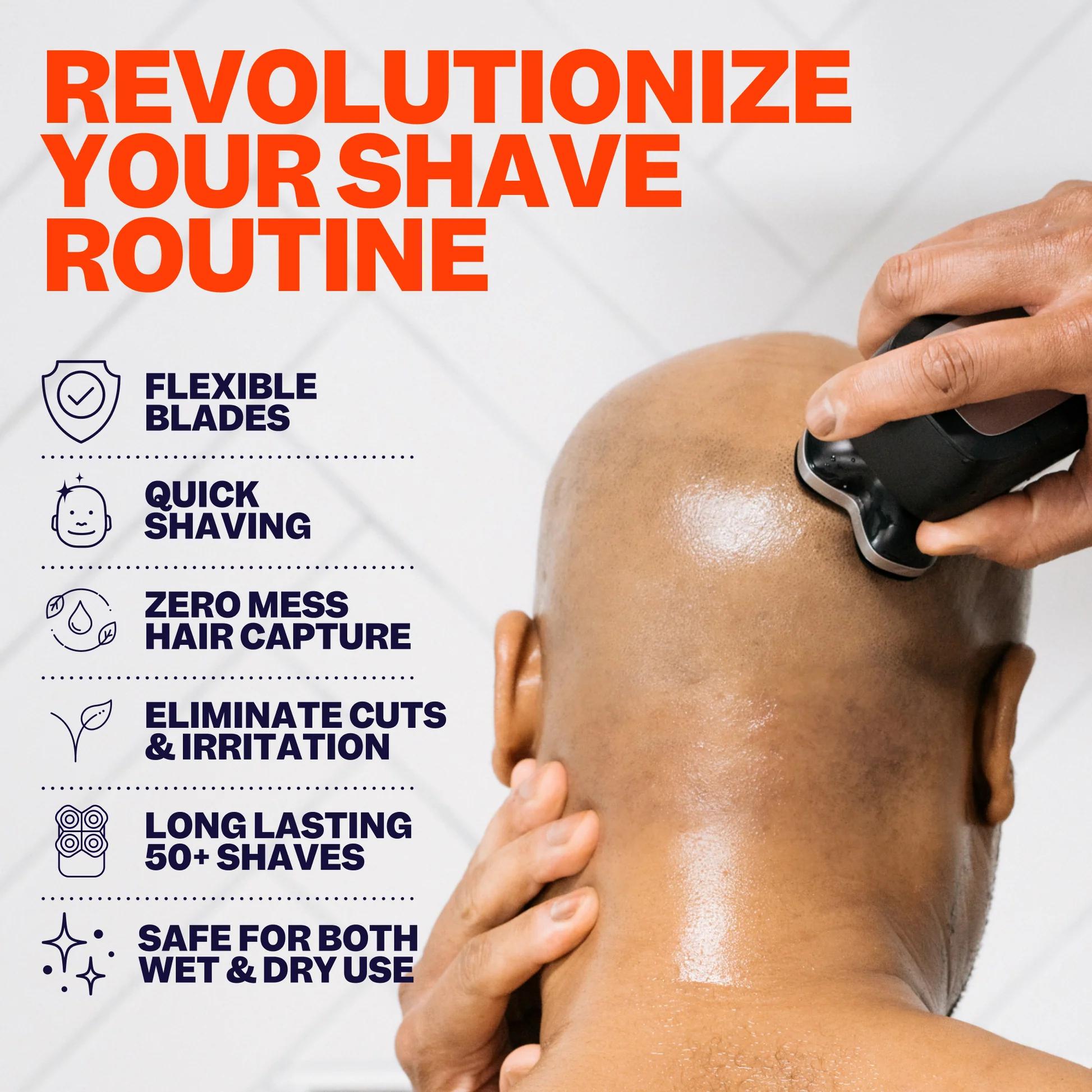 Freebird FlexSeries Pro Blade Refill – Ultra-Sharp, ScalpSafe Rotary Blades for Smooth Shave – Long-Lasting Design for 50+ Shaves – Easy QuickSnap Install