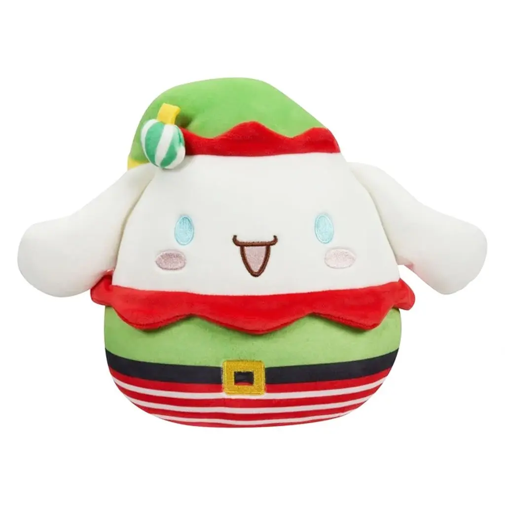Squishmallows 10-in Sanrio Cinnamoroll Elf Christmas Plush Toy, Stuffed Animal, Collectible Squeezy Squishy