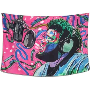 Tapestry Rod Rapper Wave Singer Tapestry Home Decor wall tapestry poster for college dorm cave bedroom living room office party decoration giftTapestry Decor