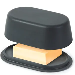 Modern Bamboo Butter Dish with Lid  - Dishwasher Safe - Perfectly Sized For Large European Style Butters Ceramic Containers Glass Lightweight