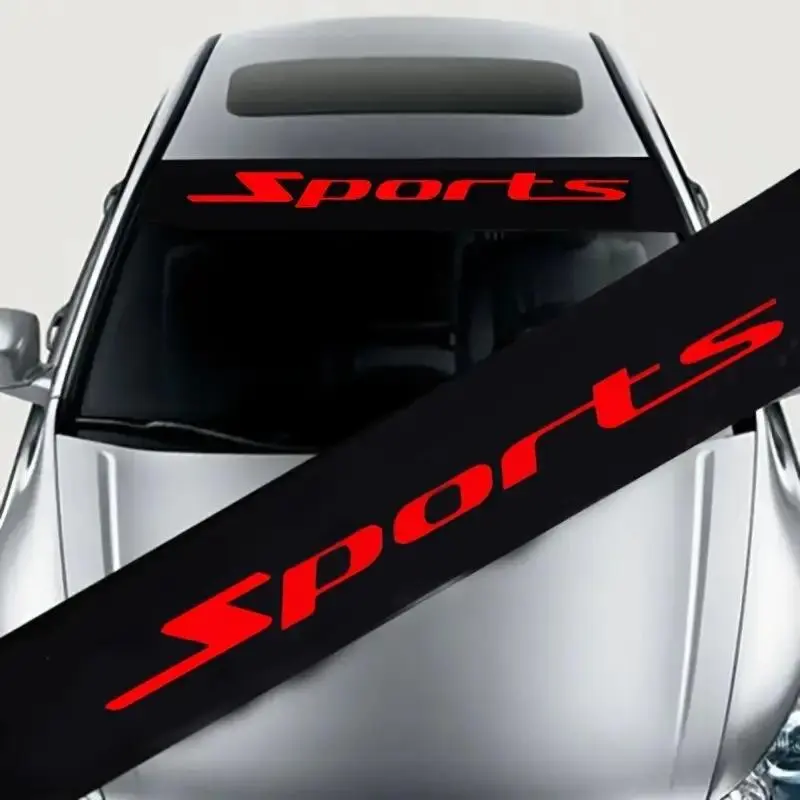 SPORTS front and rear windshield decals, reflective sunshade decals with lettering, racing decals SPORTS front and rear windshield decals, reflective sunshade decals with lettering, racing decals