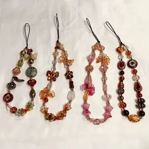 Beaded Floral Phone & Camera Wrist Charm – Vintage Strap