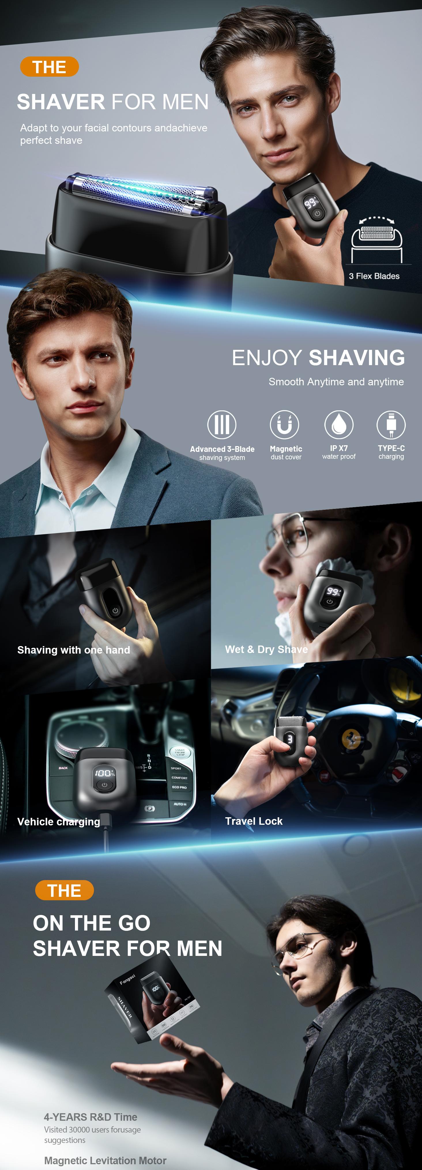 [TikTokShopStockUp]Cordless Electric Shaver for Women: Mini Electric Razors with LED Display - Rechargeable Bikini Trimmer - IPX7 Waterproof Wet Dry Face Razor for Body Public Leg Blue Pink Compact