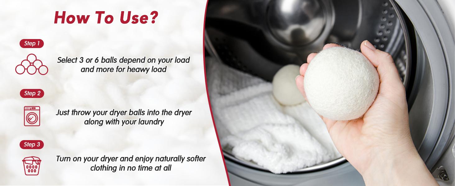 XL Wool Dryer Balls New Zealand Premium Organic Fabric Softener Chemical-Free Baby Safe Hypoallergenic Static Wrinkle Reduction Reusable Dryer Balls