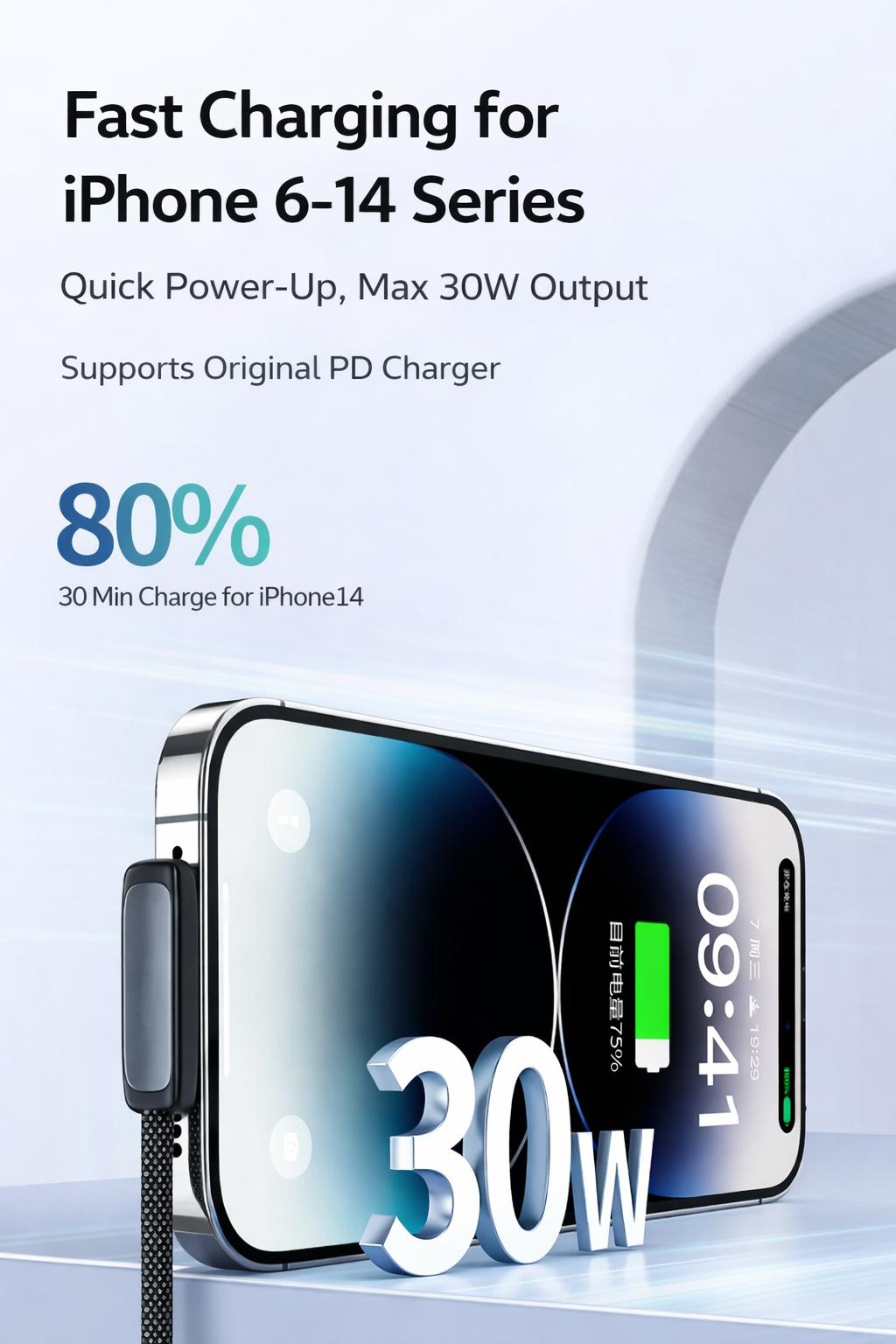 PD30W Right Angle Lightning Cable Fast Charging Braided Durable Cord for Gaming Compatible with iPhone 6-14 Stable Safe Charging No Blocking Hands While Playing for iPhone14pro/13/12/11/XS 15/16/17 Pro MAX iPad AirPods 3.3Feet 6.6Feet PD30W Right Angle Lightning Cable Fast Charging Braided Durable Cord for Gaming Compatible with iPhone 6-14 Stable Safe Charging No Blocking Hands While Playing for iPhone14pro/13/12/11/XS 15/16/17 Pro MAX iPad AirPods 3.3Feet 6.6Feet