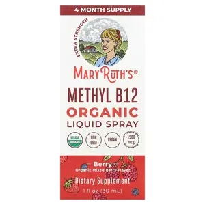 MaryRuth's Organic Methyl B12 Liquid Spray, Berry, 1,500 mcg, 1 fl oz (30 ml)
