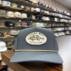 Vintage Redfish Patch HC Rope Hat - Charcoal