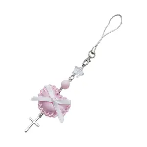 Stylish Phone Charm Unique Keychain Pendant Sweet Phone Chain for Keys
