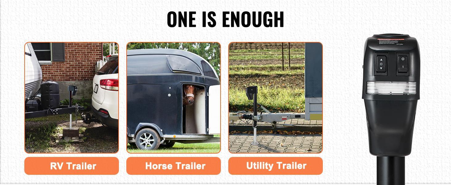 VEVOR Electric Trailer Jack, Power Tongue Jack Weight Capacity 4000 lbs, 9.84"-33.85" Electric Tongue Jack with Waterproof Cover for Lifting RV, Horse, Utility, Yacht