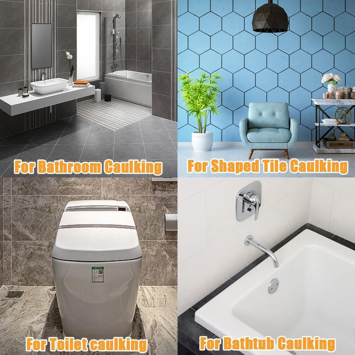 3 in 1 Silicone Caulking Tools（Stainless Steelhead）, Sealant Finishing Tool Grout Scraper, Reuse and Replace 4 Silicone Pads, Great Tools for Kitchen Bathroom Window, Sink Joint, caulk remover tool 3 in 1 caulking finishing tools