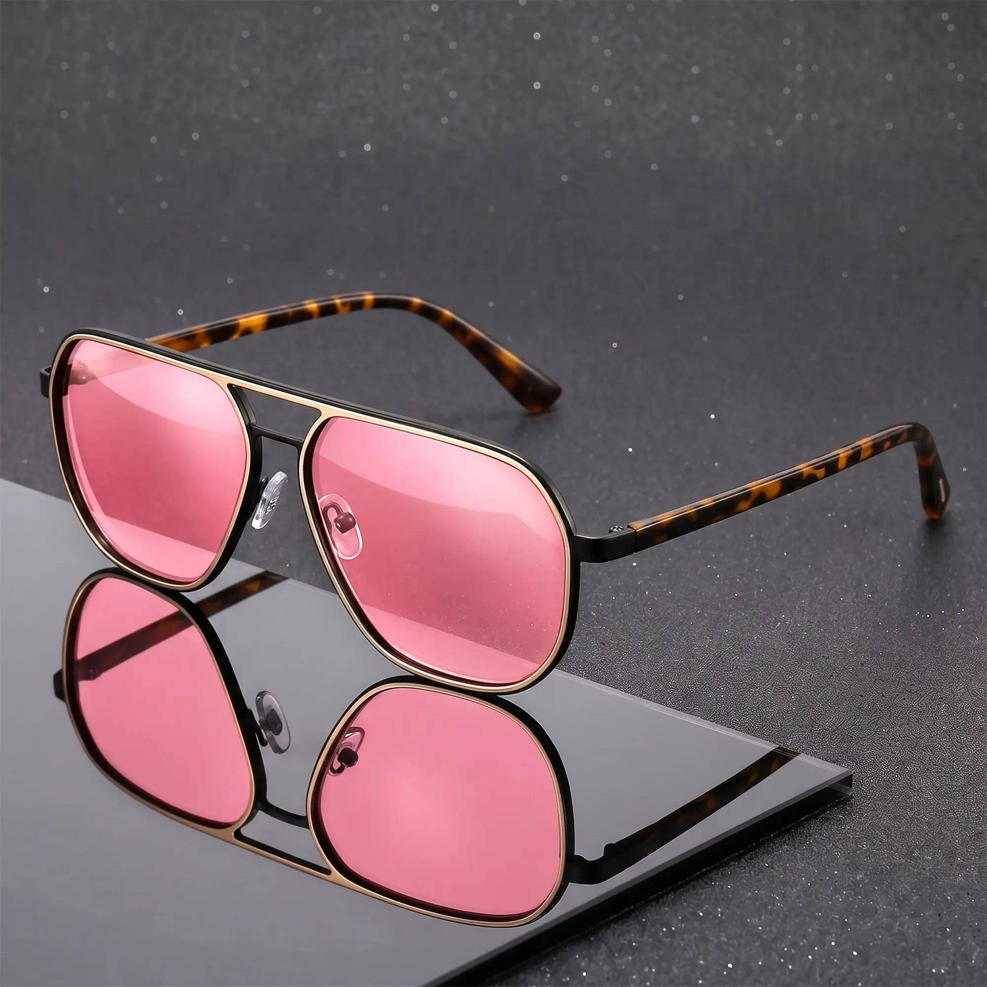 【SummerVibes】SUNGAIT Retro Polygon Aviator Sunglasses for Men Women Polarized Trendy Square Sun Glasses Stylish Pilot Shades UV400 Protection for Beach Travel School