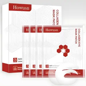 Deep Collagen Hydrogel Eye patches (4 Pairs), Firming & Moisture Facial Mask, Affordable Glass Glow Skincare Mask, Korean Skincare, Anti-aging, Drooping Eyelid, Puffiness, DEPUFFS UNDER-EYE BAGS. Hydrating