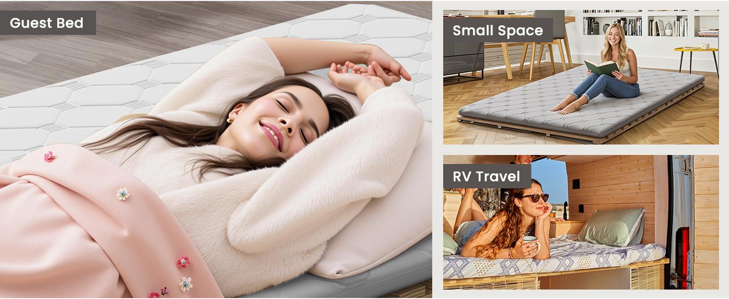 Naudacaa Wood Foldable Slatted Bed for Japanese Floor Futon Mattress, Solid Pine Bed Frame, Moisture-Proof Tatami Beds Plate, Guest Tatami Mat Floor Sleep Bedding