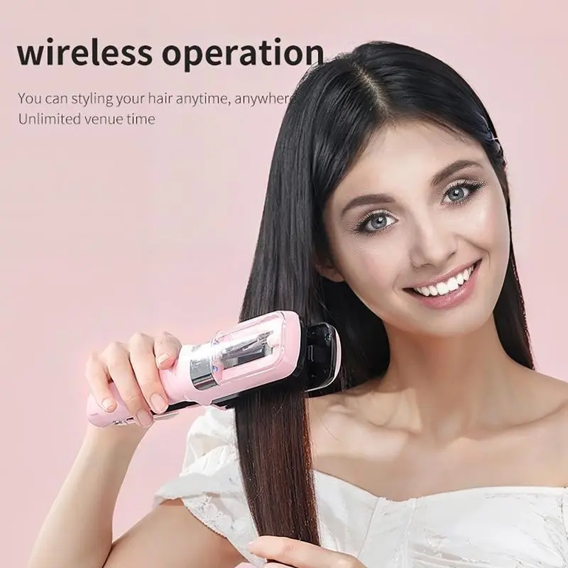 Electric hair straightener, portable rechargeable hair straightening device, automatic hair detangling device, creates smooth hairstyle, hair care styling tool, hair styling tool, the best gift for women, Cordless Styling