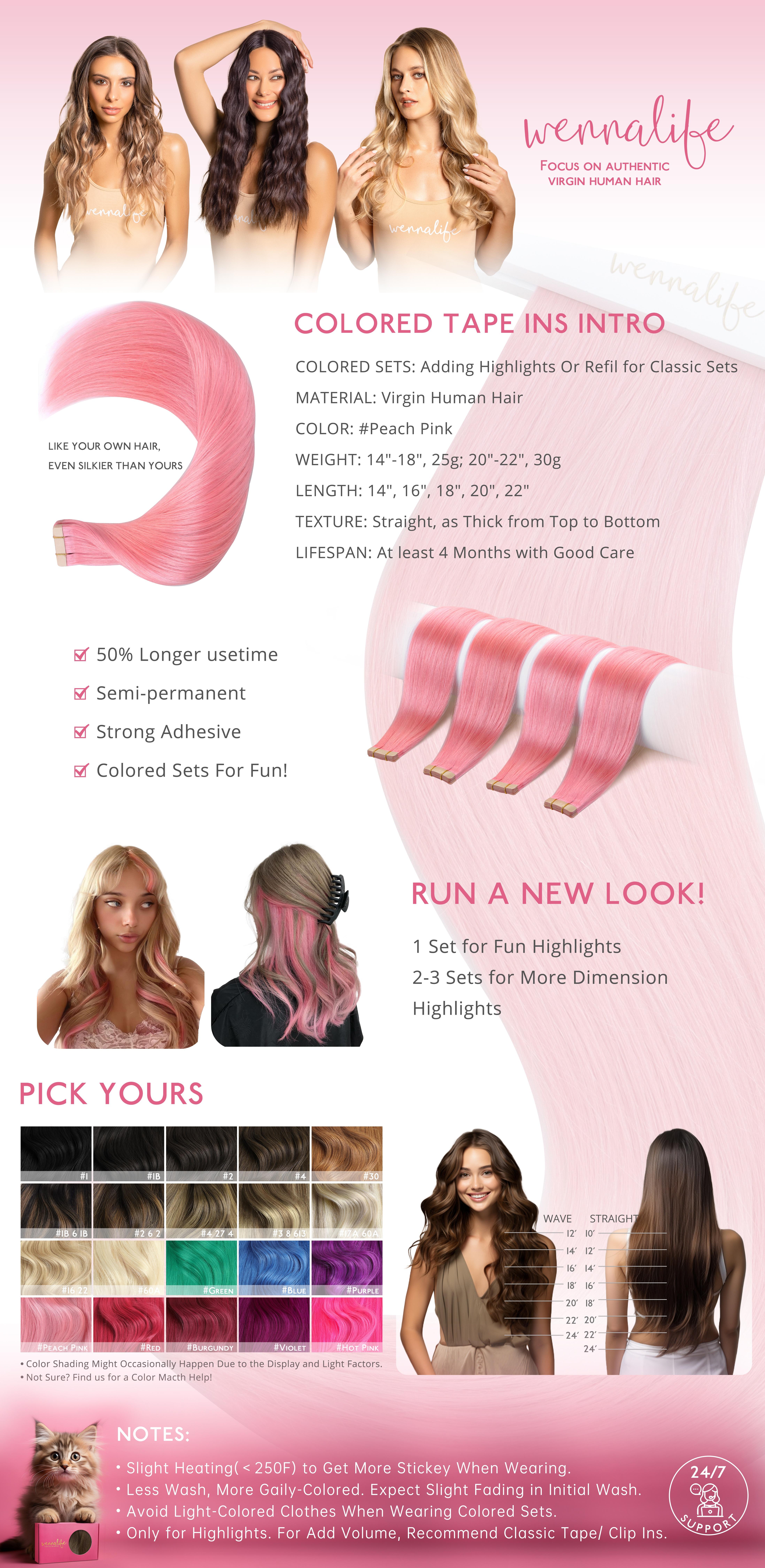 WENNALIFE 10pcs Colored Tape In Hair Extensions Human Hair 20g to 25g 10 to 26 inch Remy Invisible Tape Ins Straight Coachella SpringStatements #SpringStatements WENNALIFE 10pcs Colored Tape In Hair Extensions Human Hair 20g to 25g 10 to 26 inch Remy Invisible Tape Ins Straight Coachella SpringStatements #SpringStatements