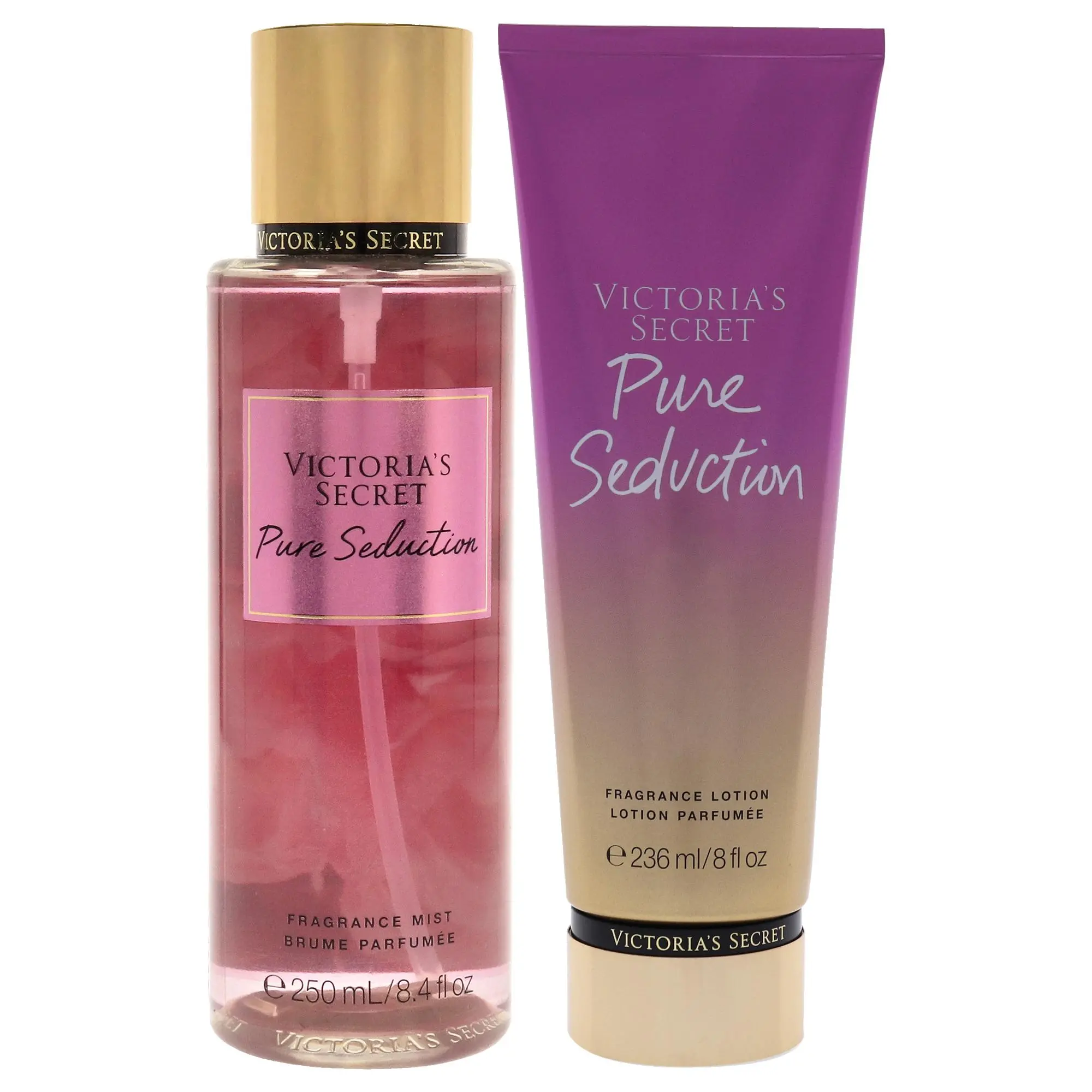 Women's Pure Seduction by Victoria's Secret 2-Pc Body Care Kit - 8.4 oz Scented Fragrance Mist, 8 oz Hydrating Daily Moisturizer