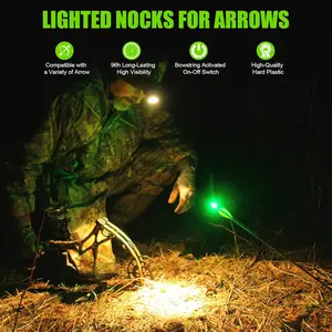 FEEGO X Lighted Nocks for Arrows with .204'' .233'' .244'' .246'' Inside Diameter H S GT Bushings High Visibility Red Blue Green Lights ON Off Switch for Archery