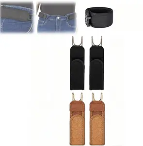 Invisible Tactical Elastic Belt Unisex Buckle-free  Design | Soft Adjustable Side Tactical Belt Hook Metal Invisible