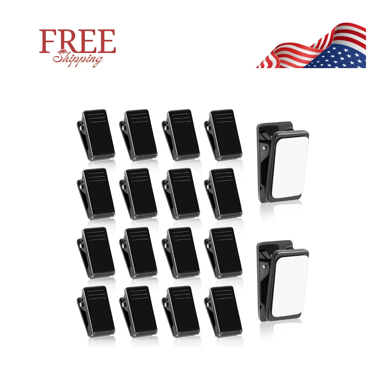 20 Pieces Self Adhesive Clips, Tapestry Hangers Clips Black