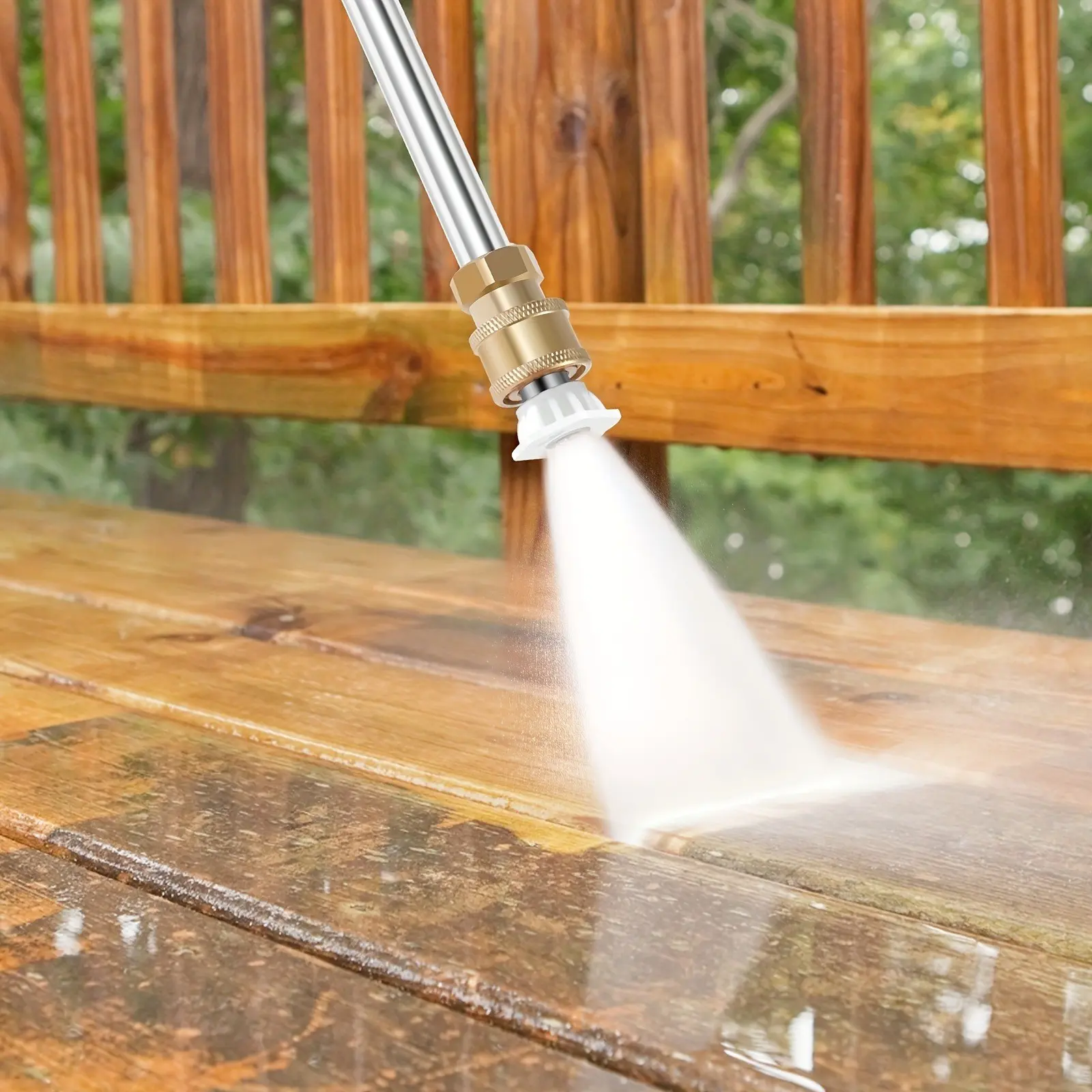 High Pressure Cleaning Spray Wand with Two Nozzles, Dual Nozzle, Durable Aluminum, Battery-Free, Rust-Resistant, Multifunctional Sprayer, Water Sprayer, Garden & Car Maintenance
