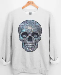 Faux Jewel Skull Graphic Top