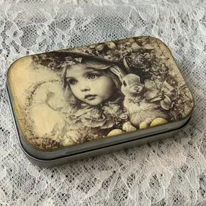 Easter style tin Box/ Storage Box / Trinket Box