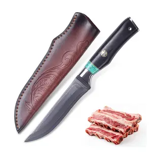 Professional Damascus Chef Boning Knife - 6.7 Inch Super Sharp Boning & Fillet Knife with Damascus SteelBlade, Razor-Sharp for Meat, Poultry, Fish Cutting -Ergonomic Handle, Sheath Included - Ideal for Home &Professional Kitchens