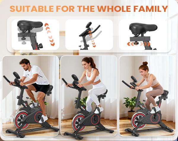 Relife Sports Stationary Exercise Bike Indoor Cycling Bike for Cardio Workout, with Comfortable Seat Cushion, LCD Monitor for Home Training Bike 330LBS Capacity of Exercise Bike with Silent Belt Drive Relife Sports Stationary Exercise Bike Indoor Cycling Bike for Cardio Workout, with Comfortable Seat Cushion, LCD Monitor for Home Training Bike 330LBS Capacity of Exercise Bike with Silent Belt Drive