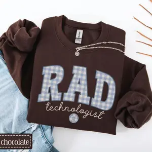Rad Tech Gingham Sweatshirt, X-Ray Technologist Crewneck, MRI CT Graduation & Radiology Gift