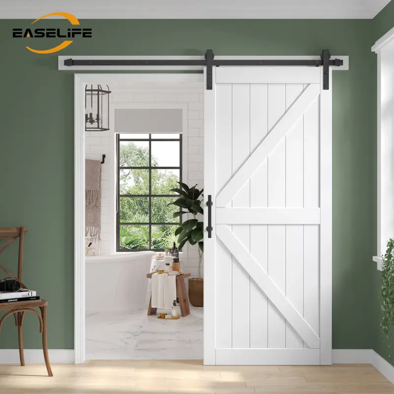 Easelife Silent Sliding Wooden Barn Door - Easy Installation, All Hardware Included, Ideal for Modern Farmhouse Interiors Slide Doors, Silent Sliding Door
