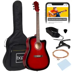 Best Choice Products 41in Full Size Beginner Acoustic Guitar Set with Case, Strap, Capo, Strings Best Choice Products 41in Full Size Beginner Acoustic Guitar Set with Case, Strap, Capo, Strings