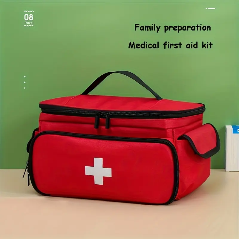 [No supplies included] Family First Aid Kit, Emergency Kit, Emergency Survival Kit, Travel Medical Bag, Storage Box, Portable Medicine Organizer, Outdoor Drug Container, Small Storage Pouch