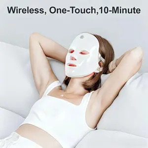 Red Light Therapy Face Mask | 7-in-1 LED Colors | Cordless & Rechargeable | At-Home Facial Skincare