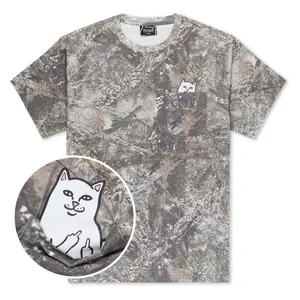 Women's Lord Nermal Pocket Tee - Nerm Tree Camo, Streetwear, Short-Sleeve, Casual, Cotton, Round Neck