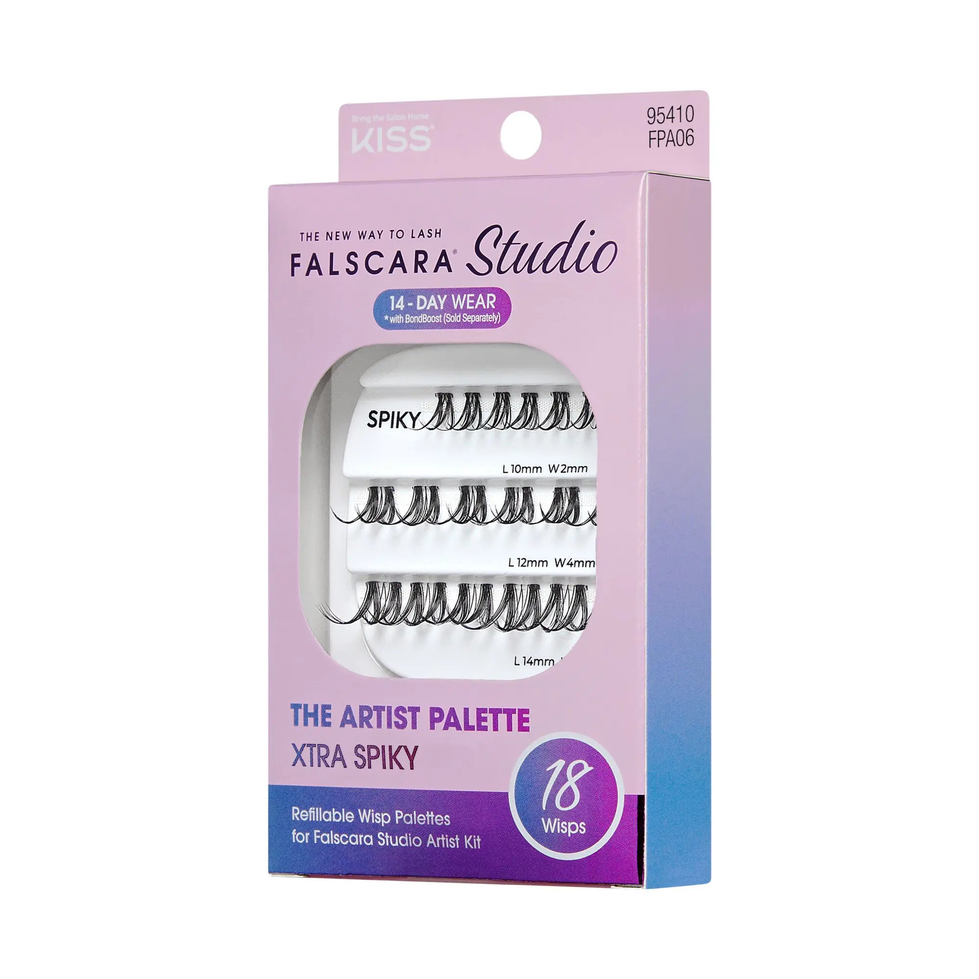 Falscara Studio Lash Palette - Xtra Spiky Volume | DIY False Lash Extensions, Full Glam, Cluster Lash, Wispy Lashes, 18 Wisps, 10mm-14mm