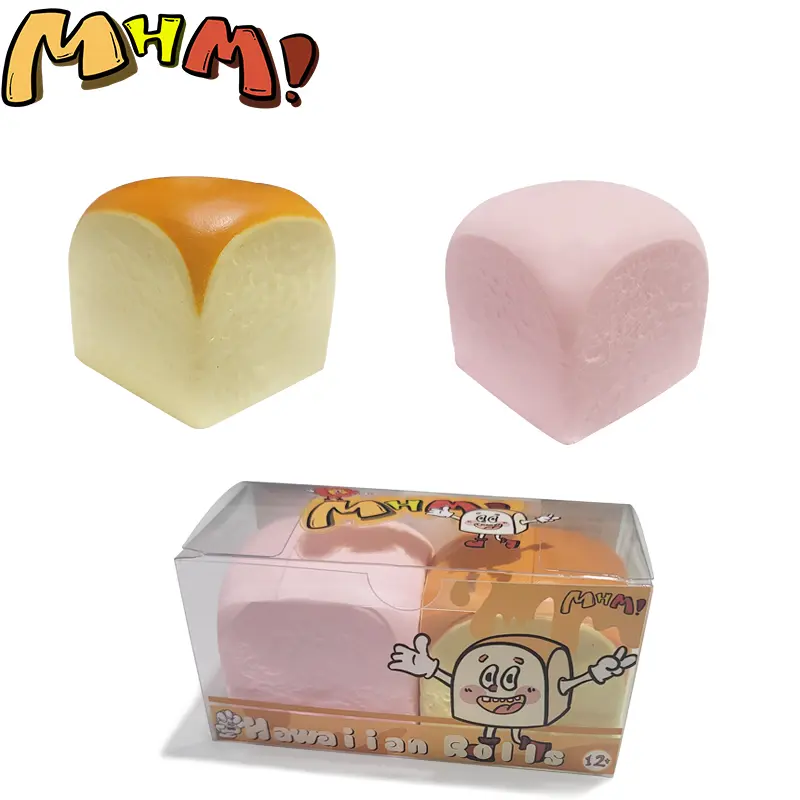 MHM Hawaiian Squishies Toys 2-Roll Set, Slow Rising Soft Foam Fidgets, Sensory Products for Stress Relief, Cute Food-Themed Gift
