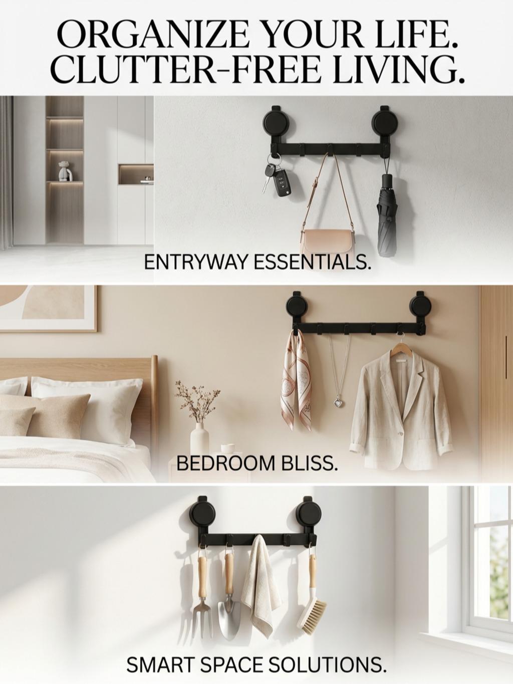 Suction Cup Hook Rack No Drill Heavy Duty Organizer Waterproof Wall Mount Hooks for Bathroom Kitchen Space Aluminum Rust Resistant, Adjustable Hooks, Bathroom Organizing Accessories, Removable Hooks Suction Cup Hook Rack No Drill Heavy Duty Organizer Waterproof Wall Mount Hooks for Bathroom Kitchen Space Aluminum Rust Resistant, Adjustable Hooks, Bathroom Organizing Accessories, Removable Hooks