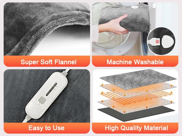 Comfier Large Heating Pad for Back, FSA HSA Eligible, Soft Flannel Fast Heating Pads for Neck and Shoulders, Electric Heated Wrap, 3 Heat Levels & 90-Mins Auto Shut Off, Gifts for Mom Dad Women Men