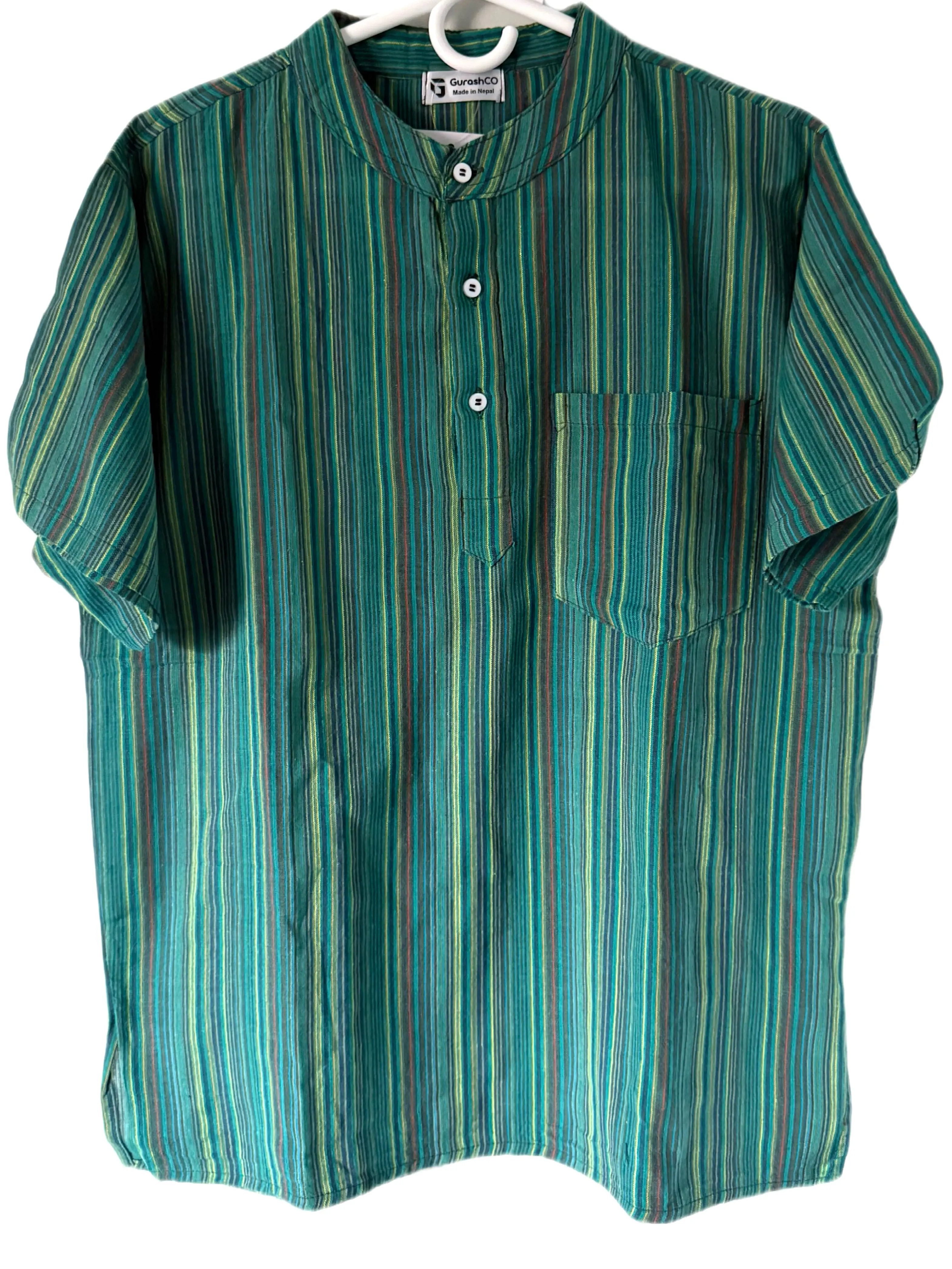 Cotton Kurtha Half Shirt for Men, 100% Cotton Handmade, Comfortable Fit