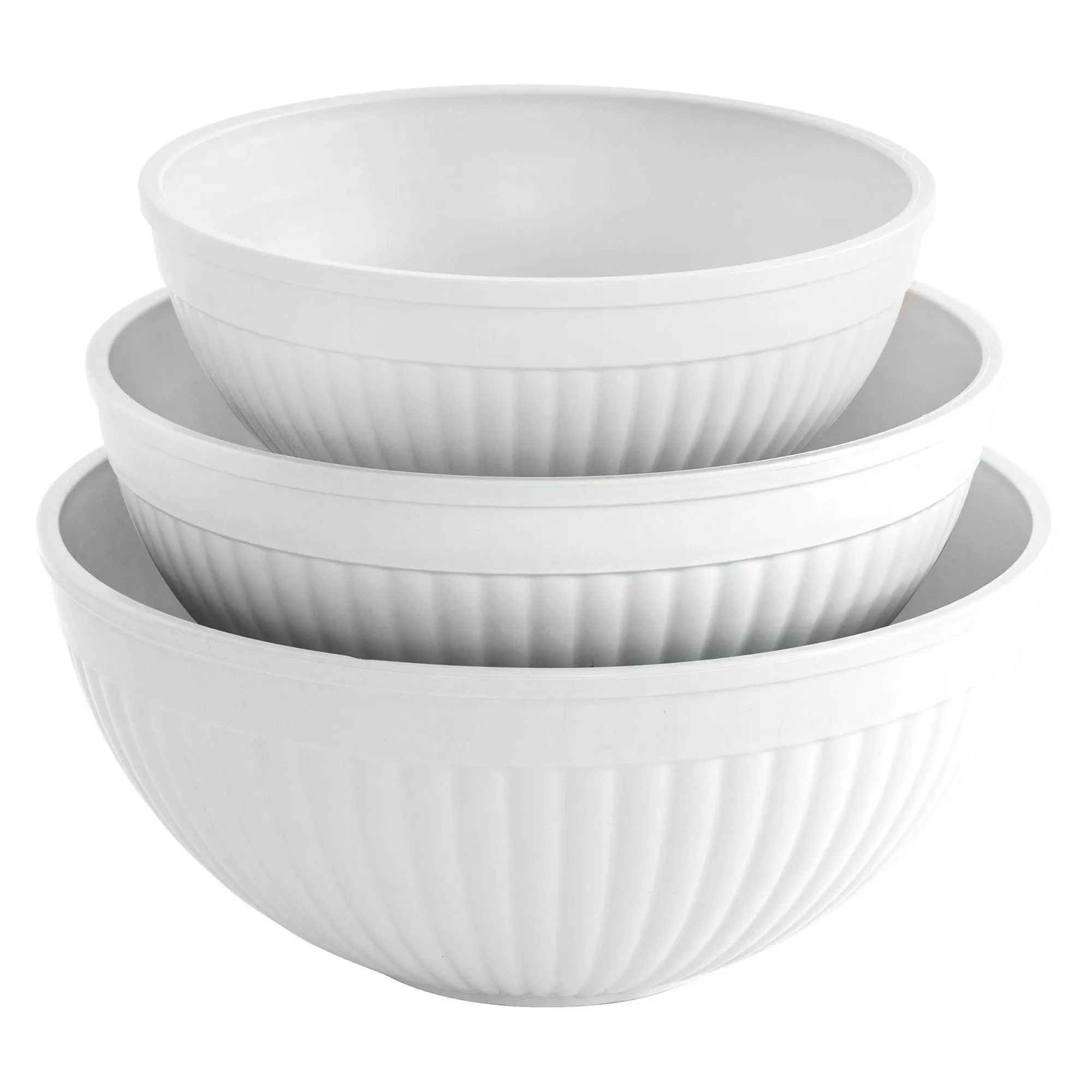 Nordic Ware White 3 Pc. Prep & Serve Mixing Bowl Set Nordic Ware White 3 Pc. Prep & Serve Mixing Bowl Set