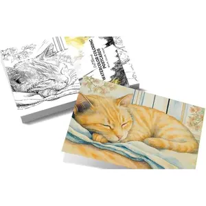 Artwink Watercolor Coloring Cards – 15 Sheets (5x7 Inches, 300gsm), Works with Watercolor, Colored Pencils, or Markers, Great for Coloring Book Lovers & Watercolor Painting Practice