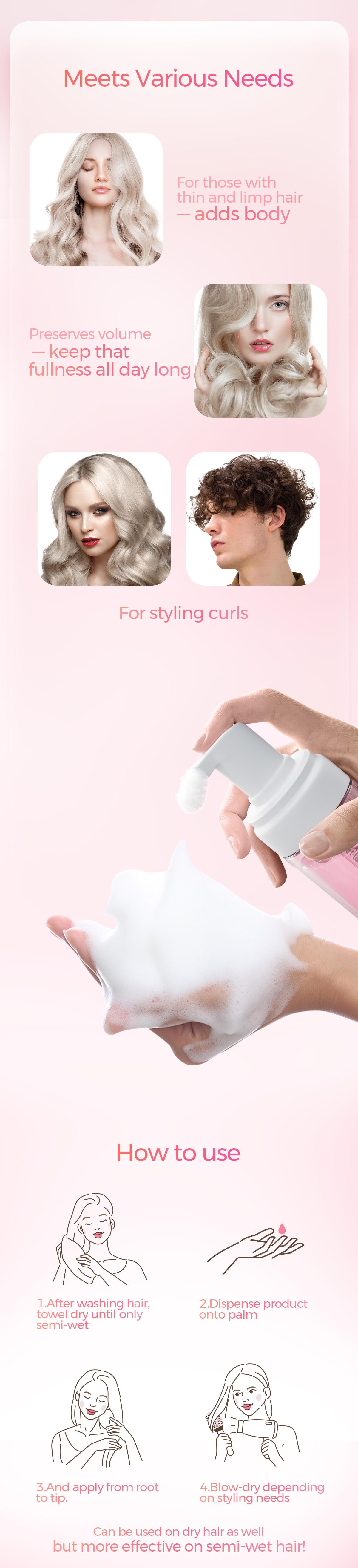 [Live Exclusive] Tideway Volumizing Hair Mousse (Pack of 2) – Leave-In Formula for Fuller, Shiny, and Nourished Hair – Adds Volume, Repairs Damage & Smooths Frizz – Home Styling Essential for All Hair Types