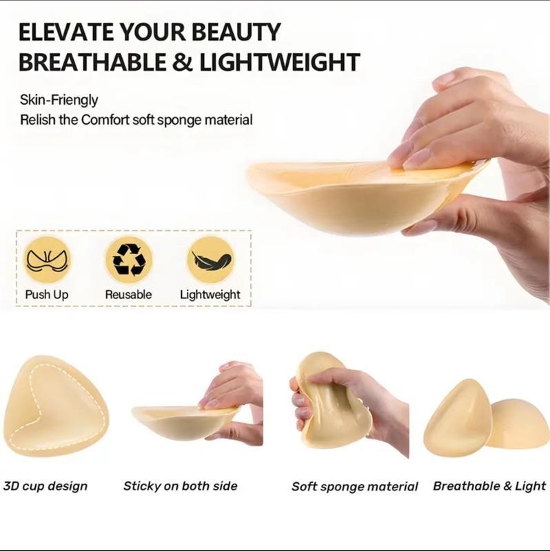 Snowy Sticky Push Up Inserts - Instant Boost Double-Sided Adhesive Bra Cup for Women - Womenswear,Clothing Push-Up Ultra Boost Inserts for Women,sticky push up pads,adhesive bra,double sided sticky lift pads, inserts，Bra Cup